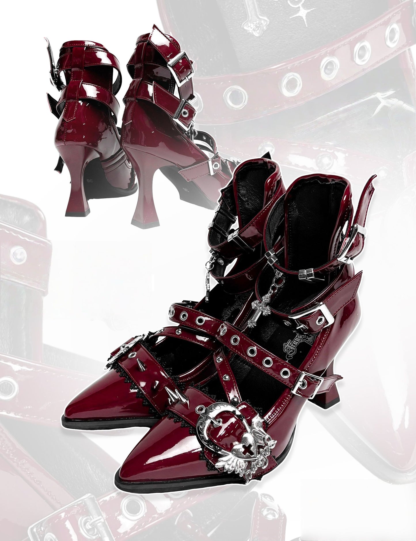 Lolita Gothic strappy Mid heels LE5022