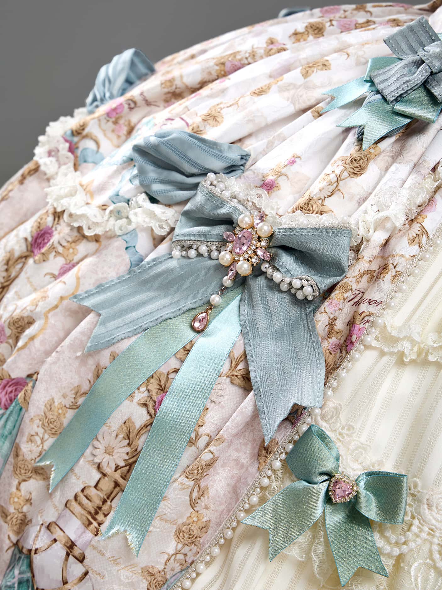 Antique Gem Fragrance Lolita Green Long Dress Set