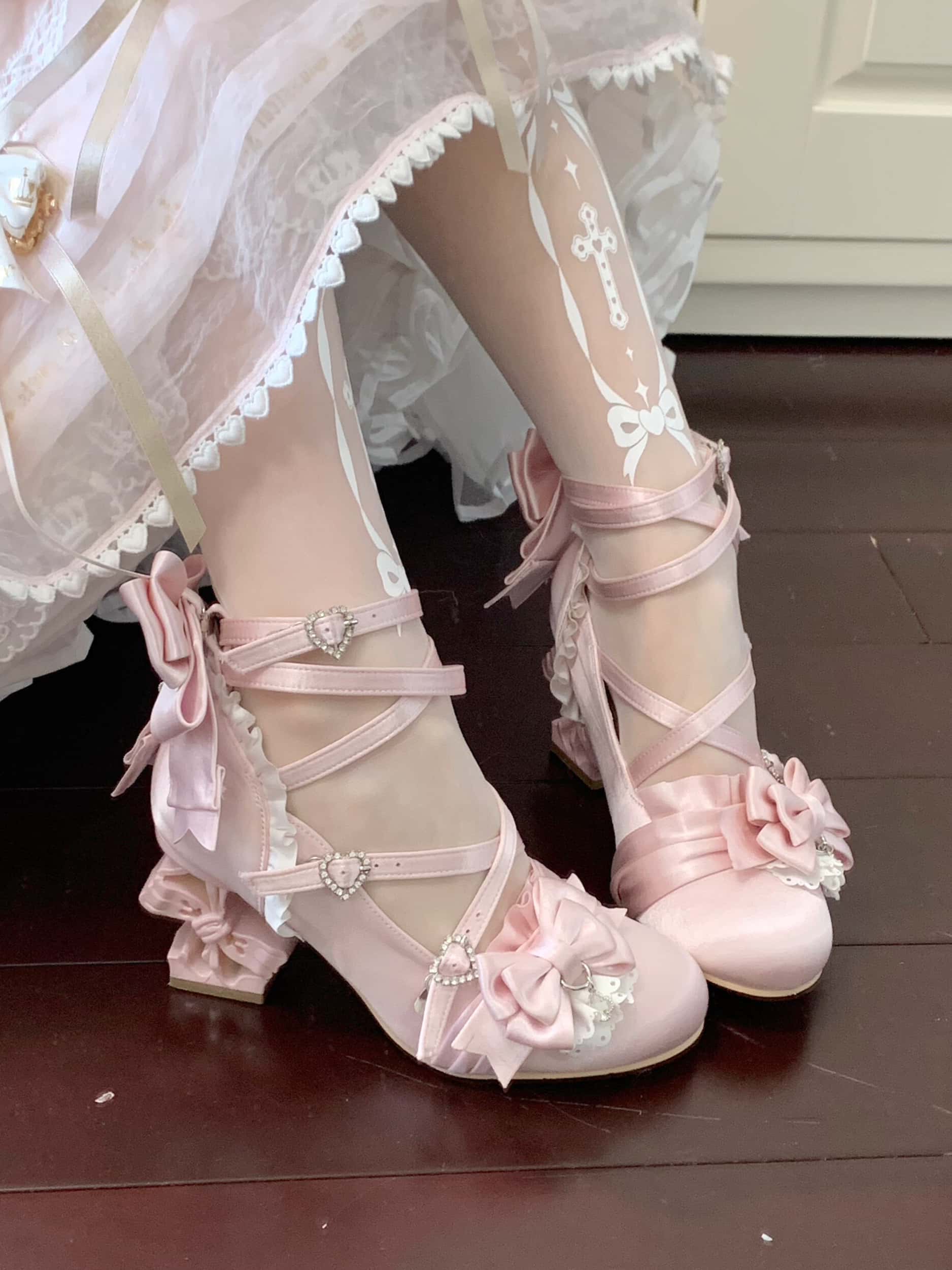 Knots Lolita Ballet Style Bridal Heels
