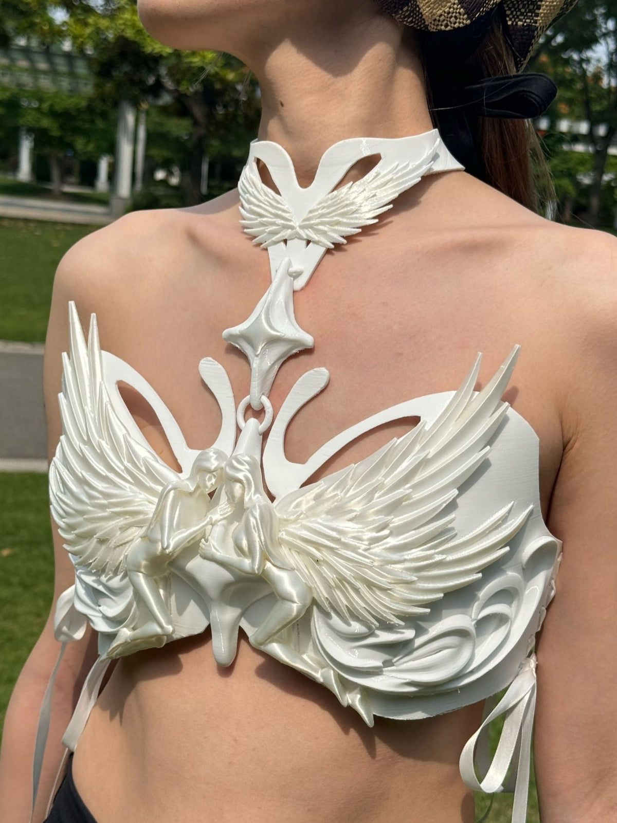 Angel Sculpture 3D Printed Corset Bustier Top
