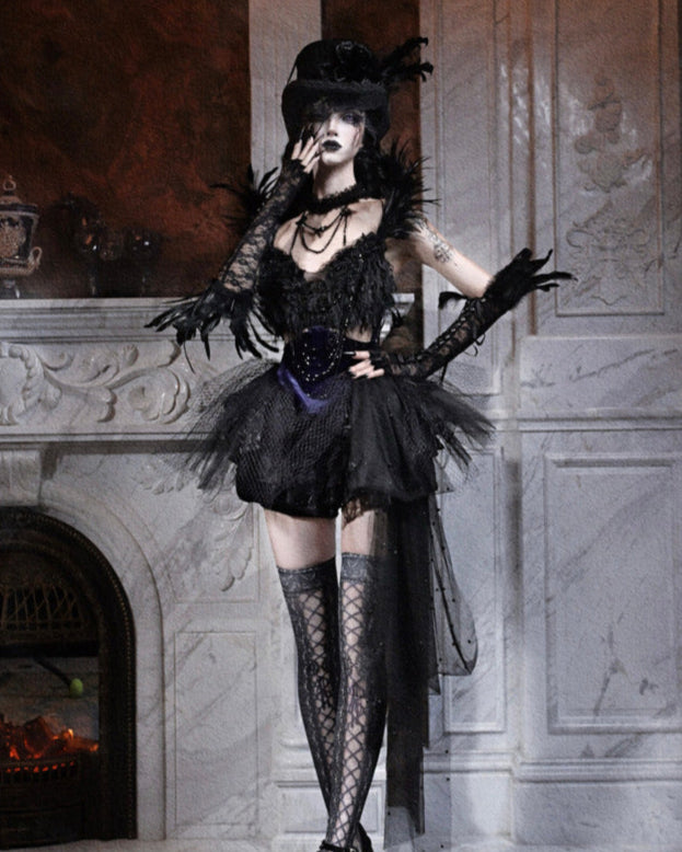 Lolita Gothic Style Feather Outfit set LG1008
