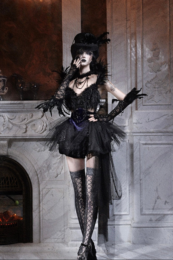 Mourning Day Dark Tulle Ballet Skirt Set
