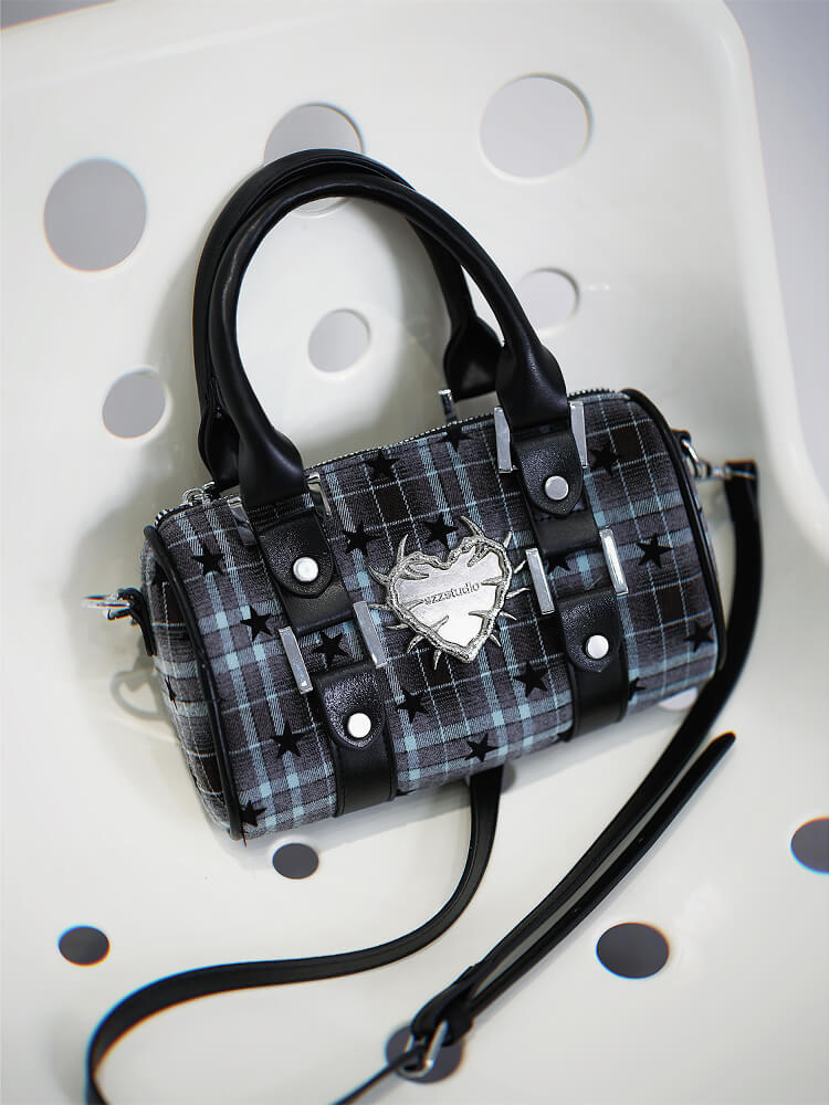 Gothic Star Plaid Shoulder Bag