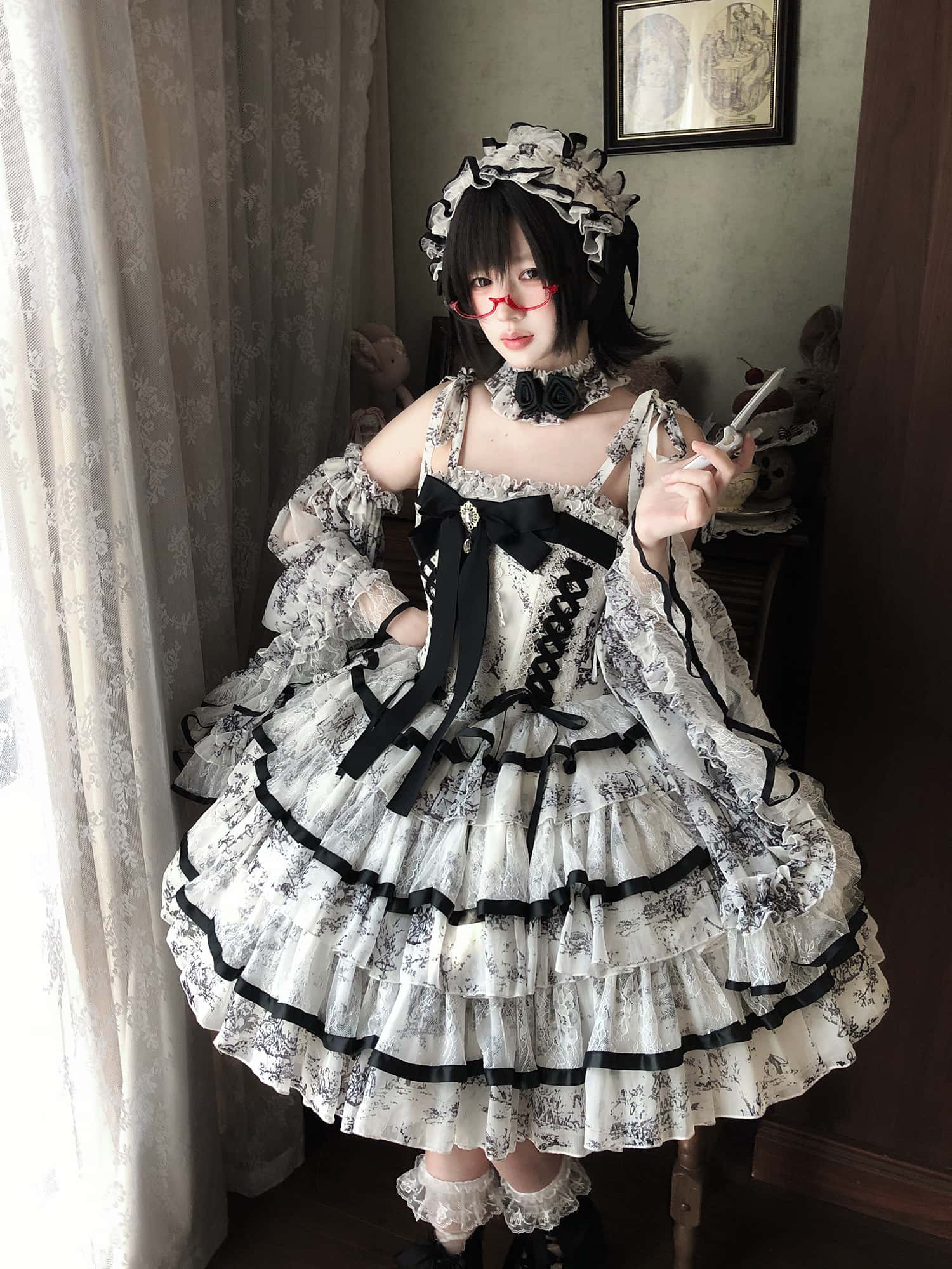 Rainy Celadon Lolita Boned Corset Dress