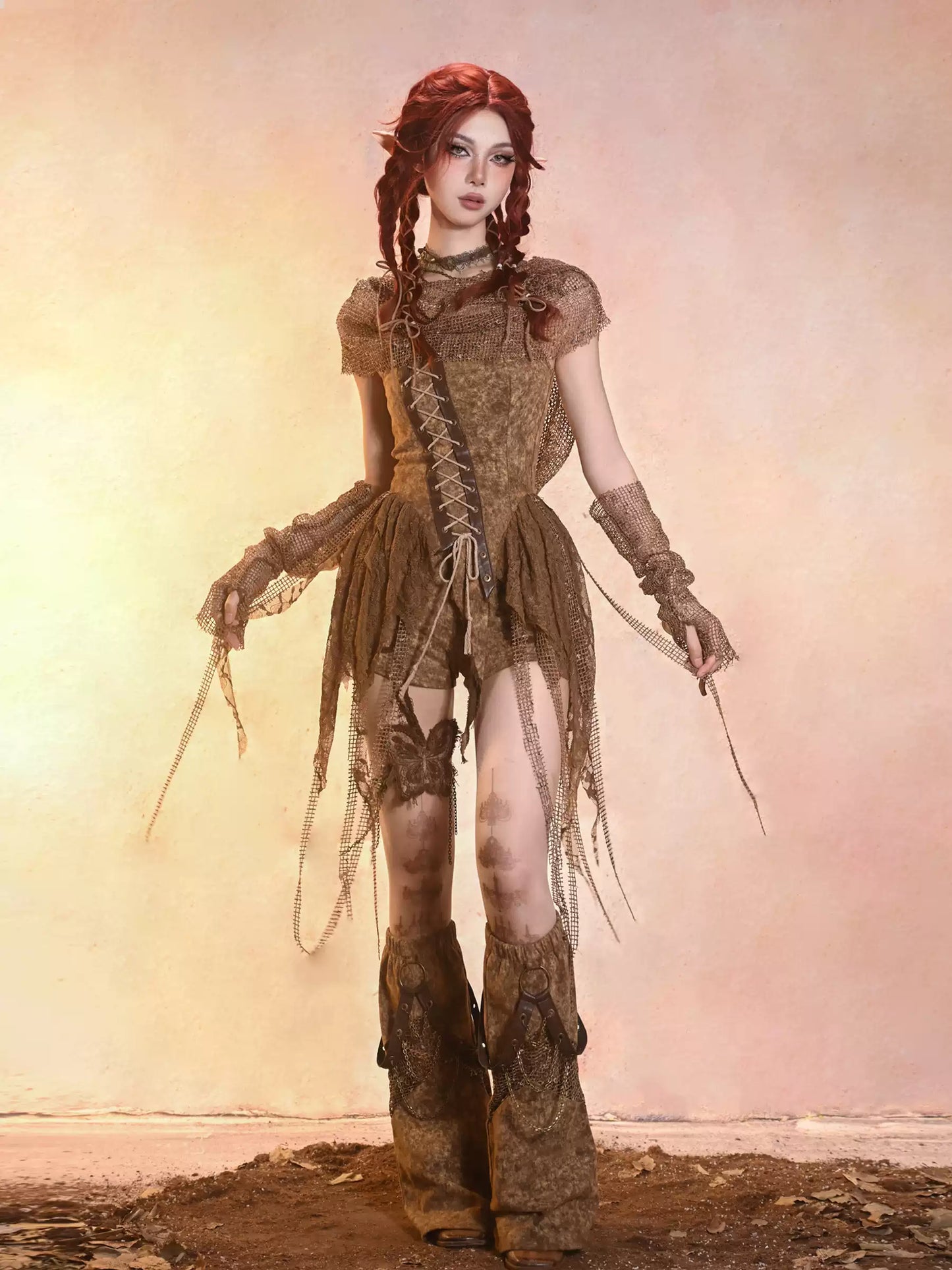 Retro Post-Apocalyptic Y2K Denim Set LE1014