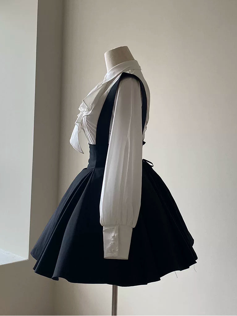 Black Iris Lolita High Waist Suspender Skirt Short Long Classic Gothic