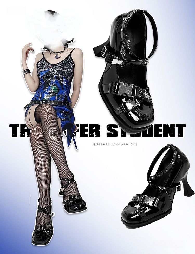Lolita Gothic Punk High Heels Shoes LE5013