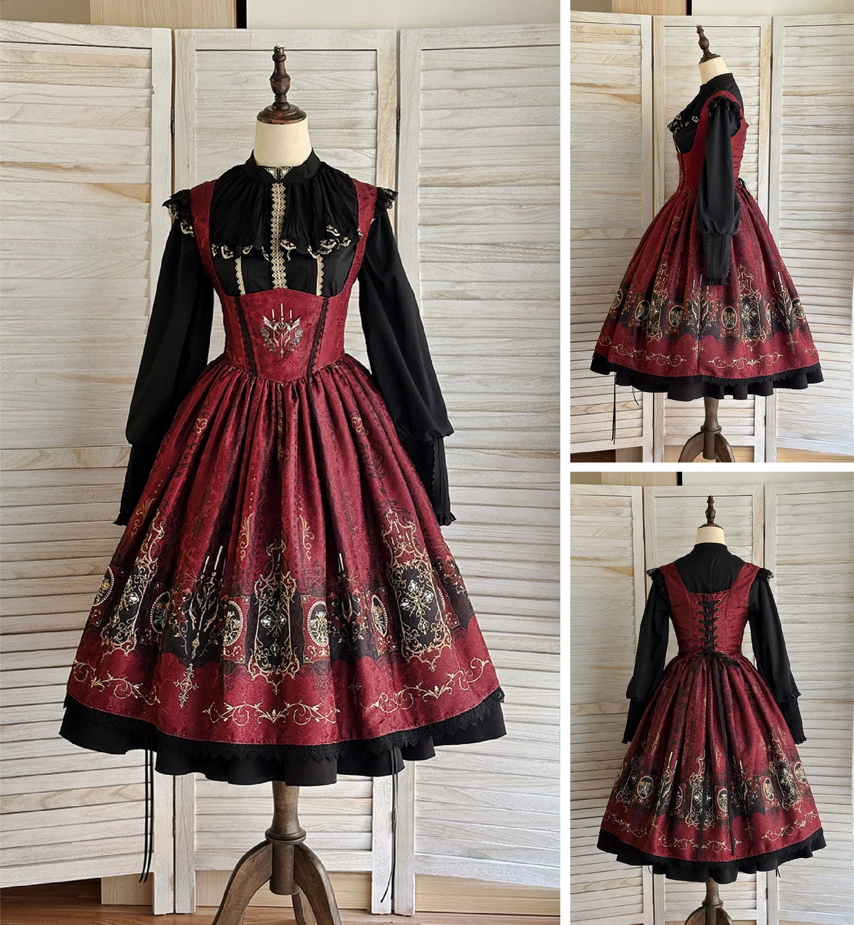 Blood Night Lamplighter Gothic Vintage Lolita Bustier JSK Dress