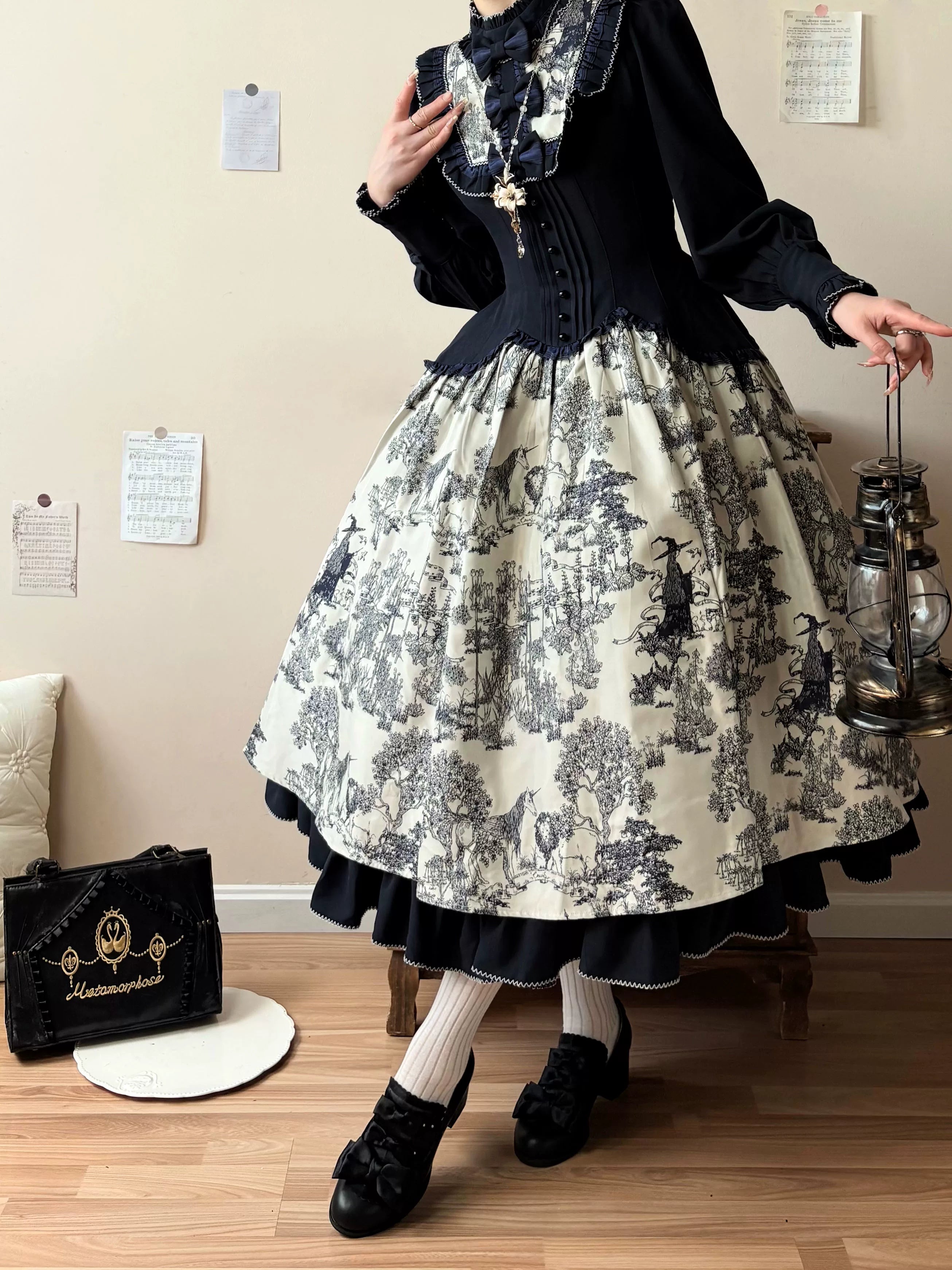 Nocturne of Castle Satin Elegant Classic‑Lolita High‑Heeled Shoes