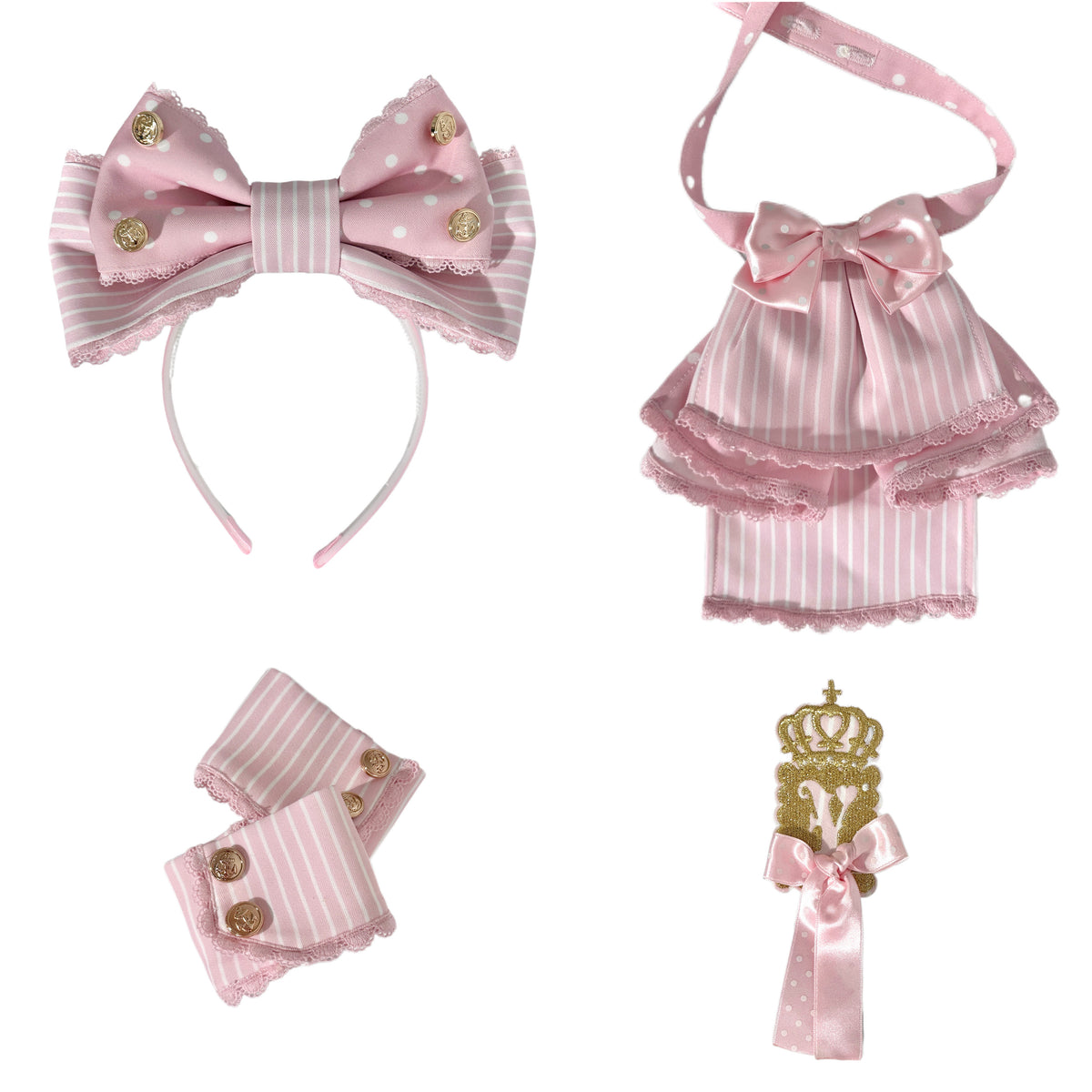 New Century Princess Pink Gold Lolita Accessories Set