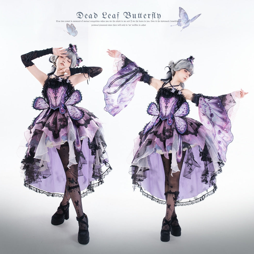 Dead Leaf Butterfly 3.0 Lolita Gothic Top & SK Dress Set