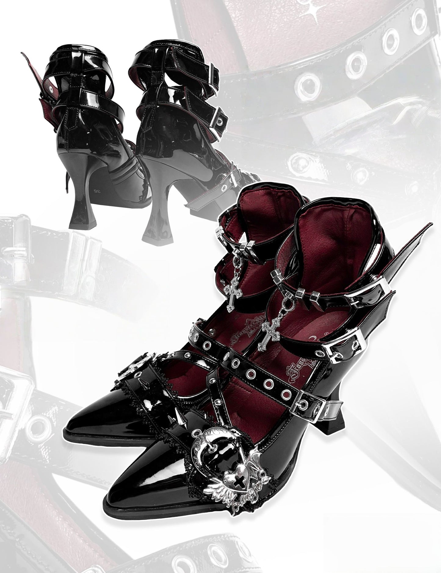 Lolita Gothic strappy Mid heels LE5022