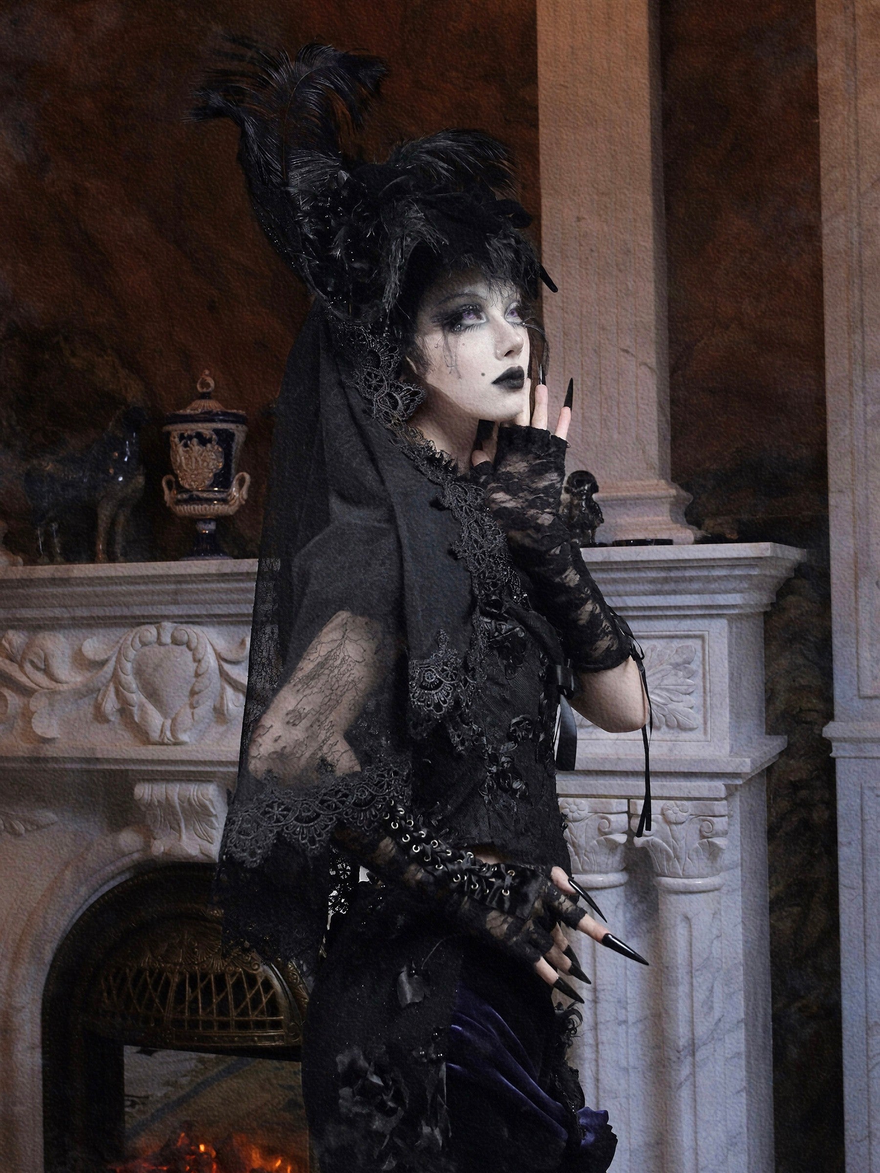 Mourning Day Gothic Maxi Dress Set