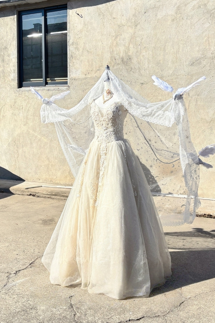 Ensemble de coiffure pour le goûter Lolita "Voile d'oiseau électrique"