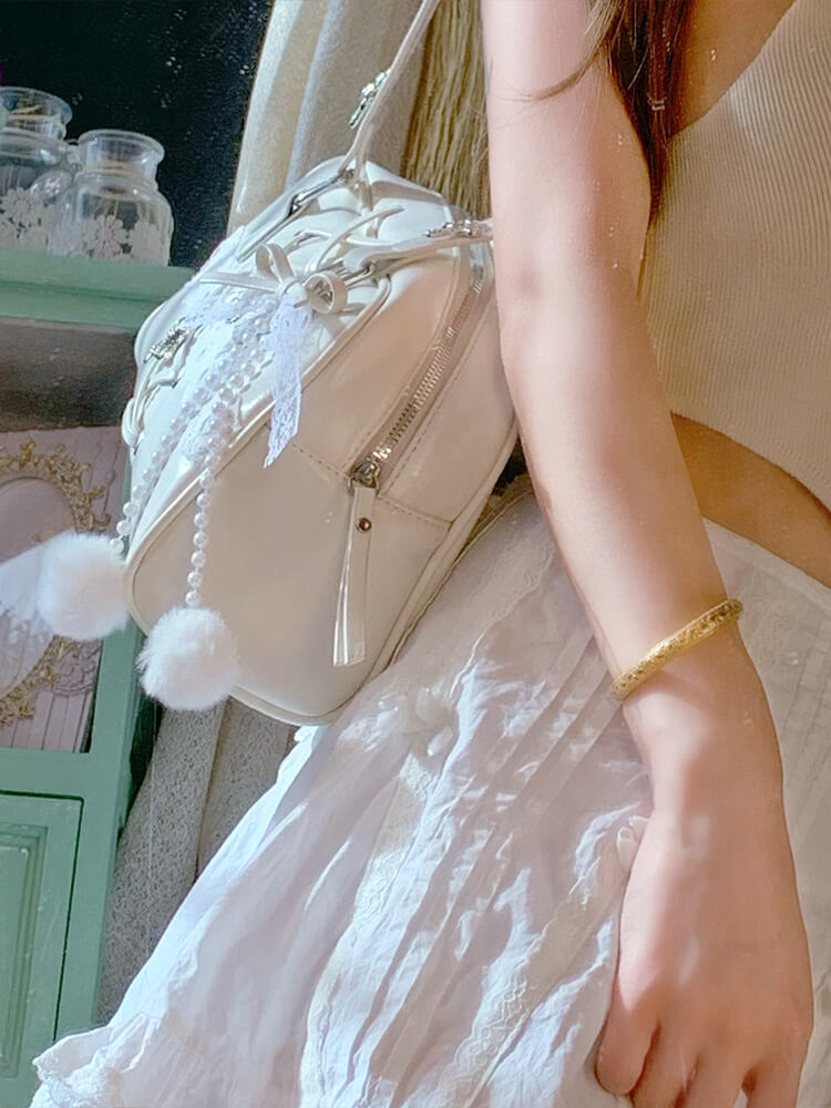 Sweet White Bow Bag Shoulder Bag