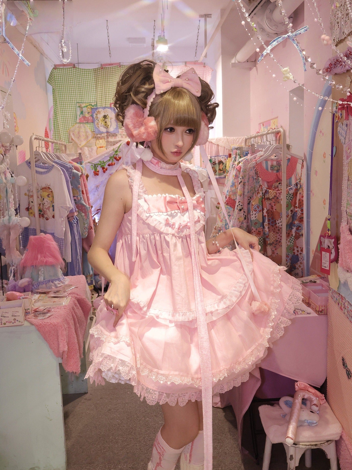 Candy Blog Lolita Pink Top & Skirt Set