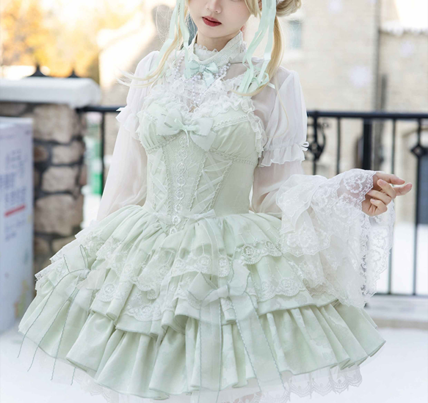 Lolita Elegant Embroidered Lace JSK Dress LC1004