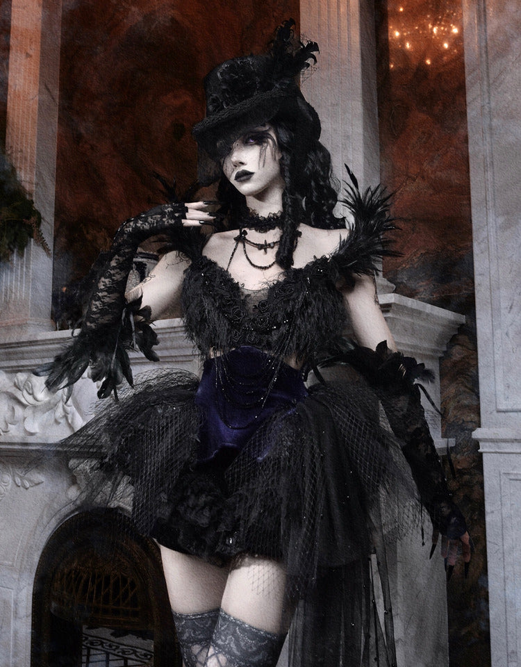 Lolita Gothic Style Feather Outfit set LG1008