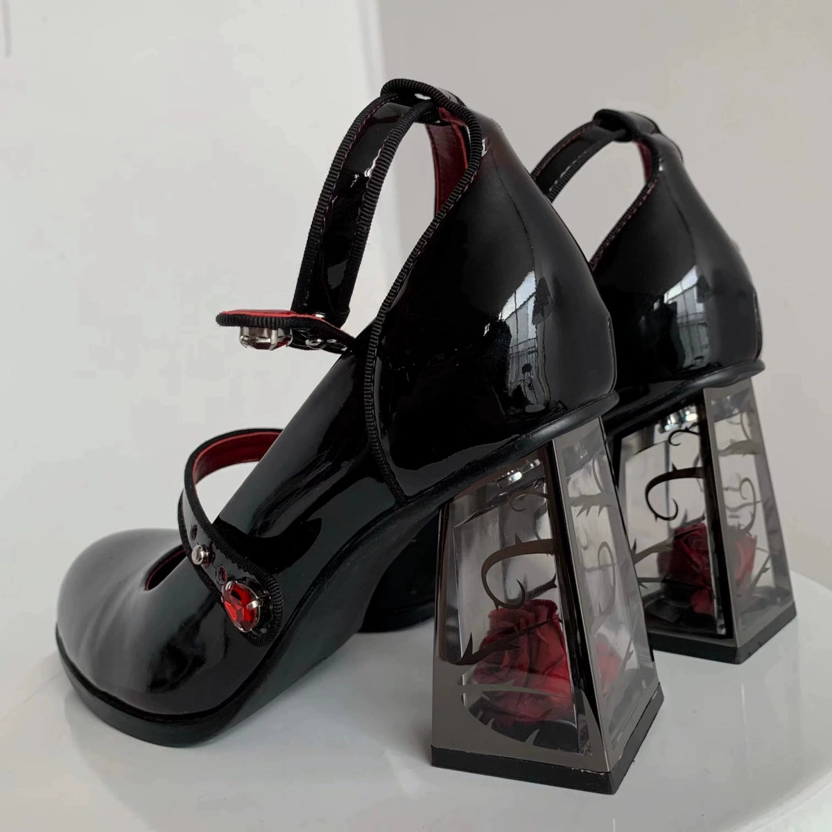 Rose in Wardbox Lolita Original Gothic Cool‑edgy Rose High Heeled Shoes