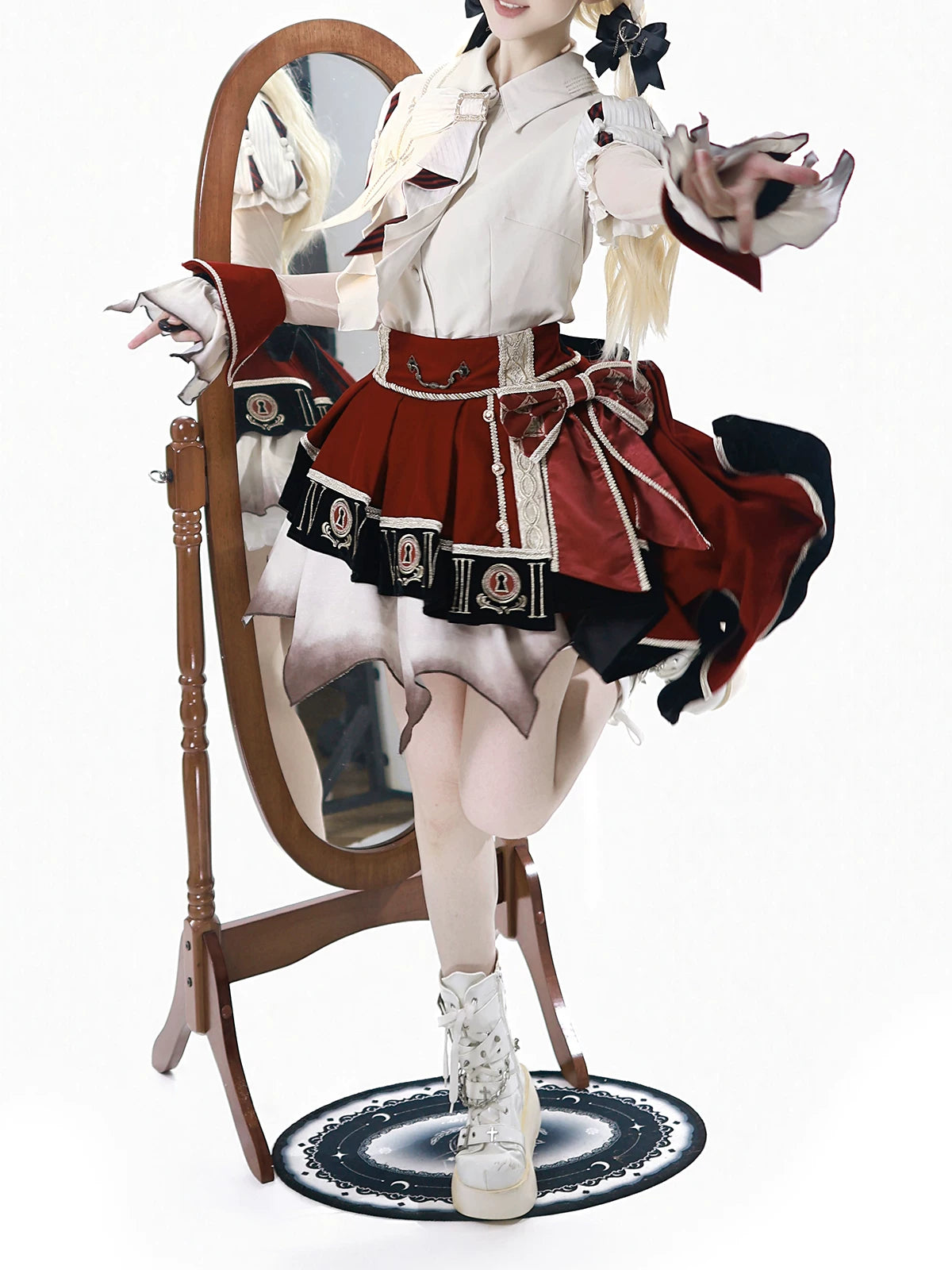 Burned Out Movement Academic Style Lolita White Classic SK Set