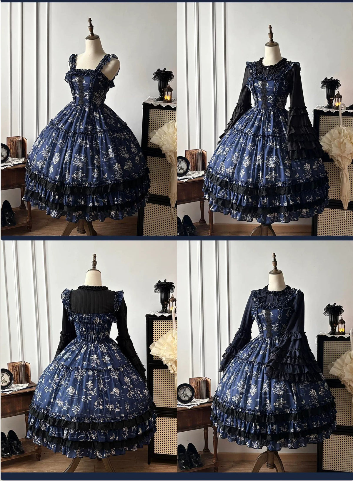 Frost Descent Lolita Floral Wall JSK / OP Dress