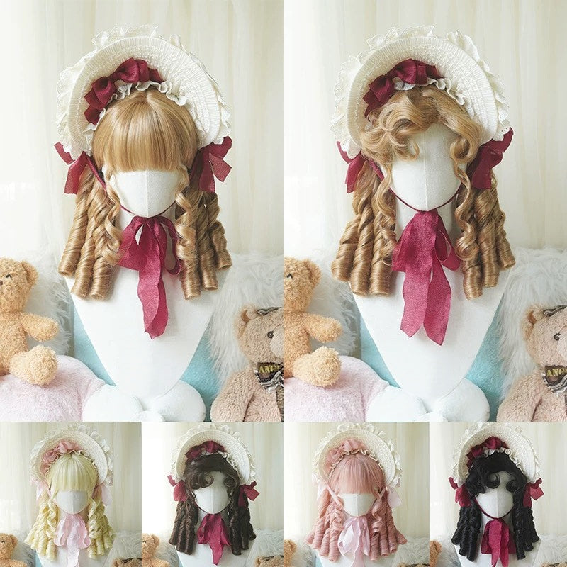 Lolita Vintage Doll Short Wig with Curly or Straight Styles