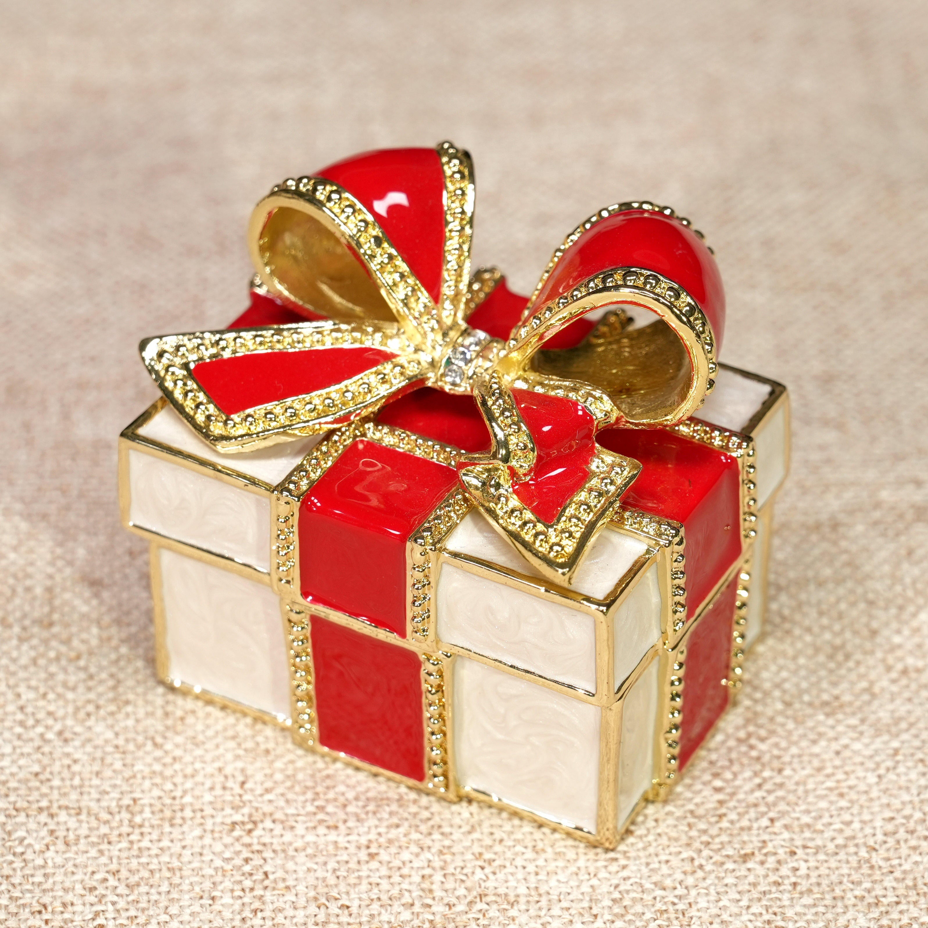 Gift Box-Shaped Enamel Jewelry Box Lolita Decor Gift Large