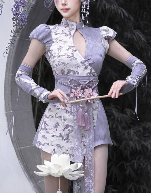 Agarwood Charm Dragon Pattern Jumpsuit
