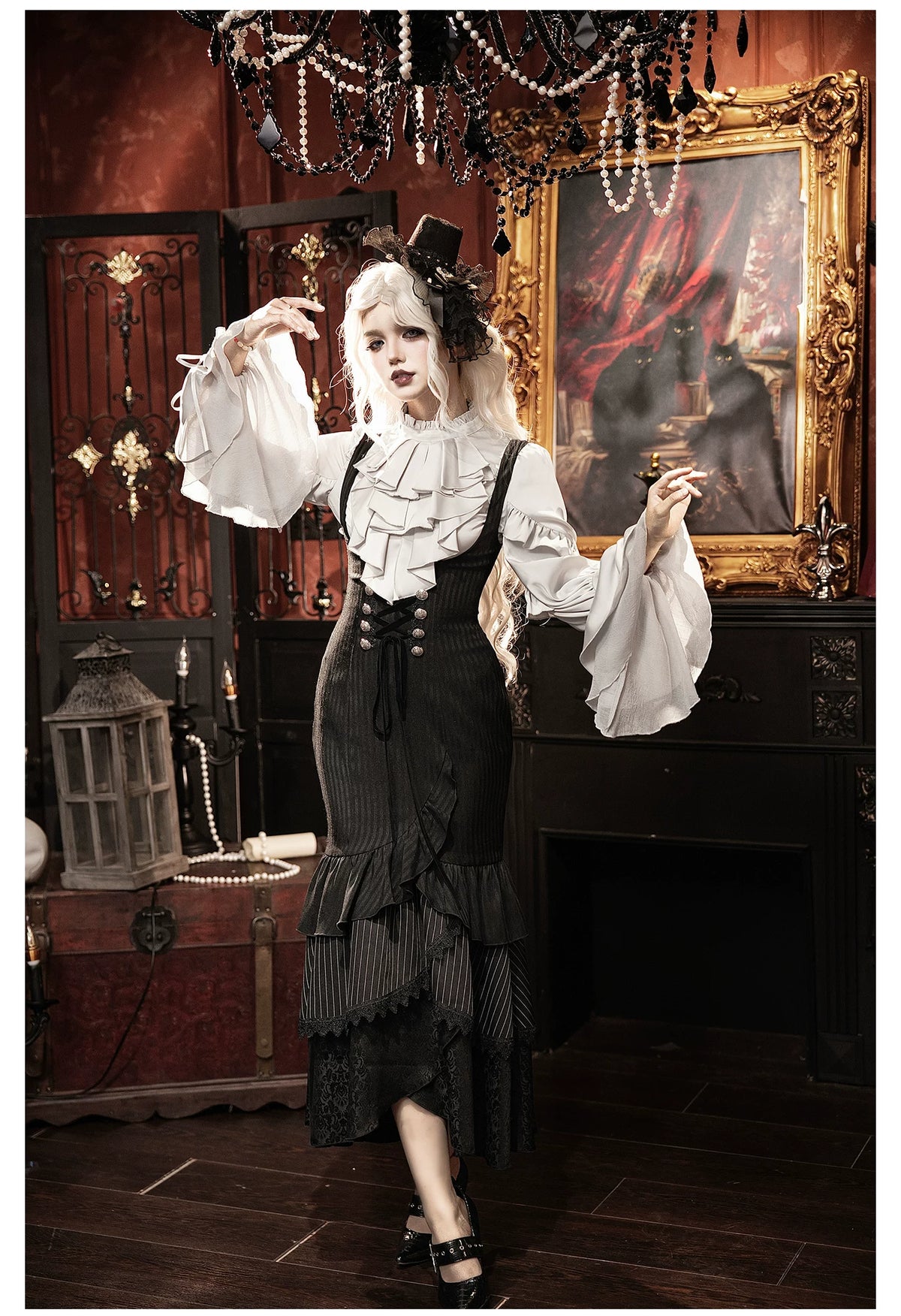 Night Crow Lolita Gothic Mermaid Skirt & Ouji Couple Set