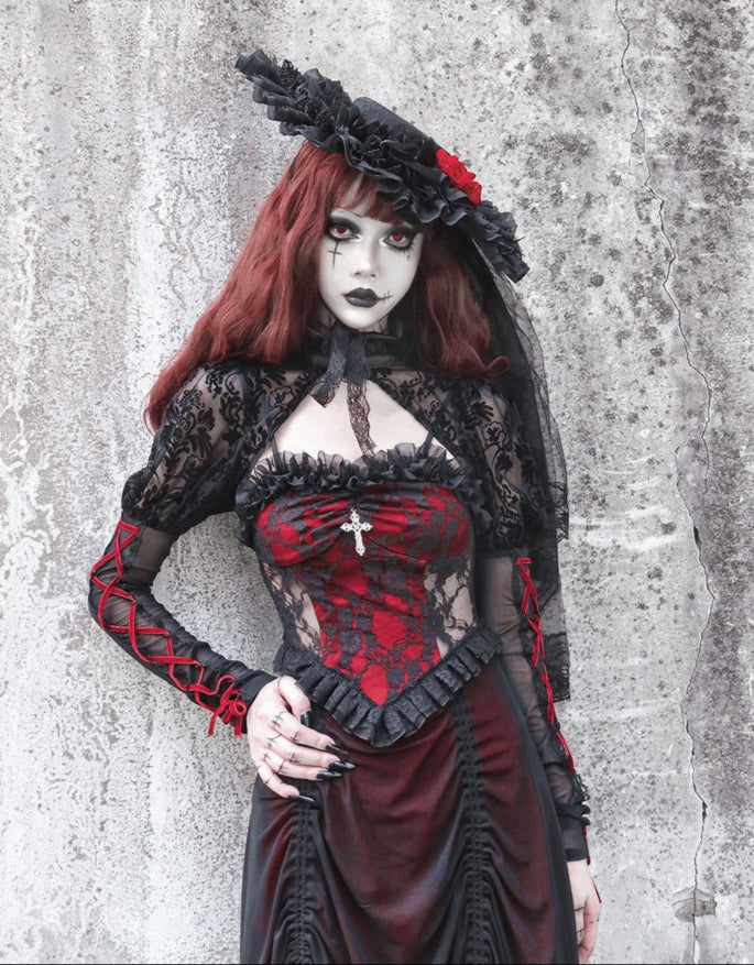 Lolita Dark Goth Lace Camisole Dress LG1026