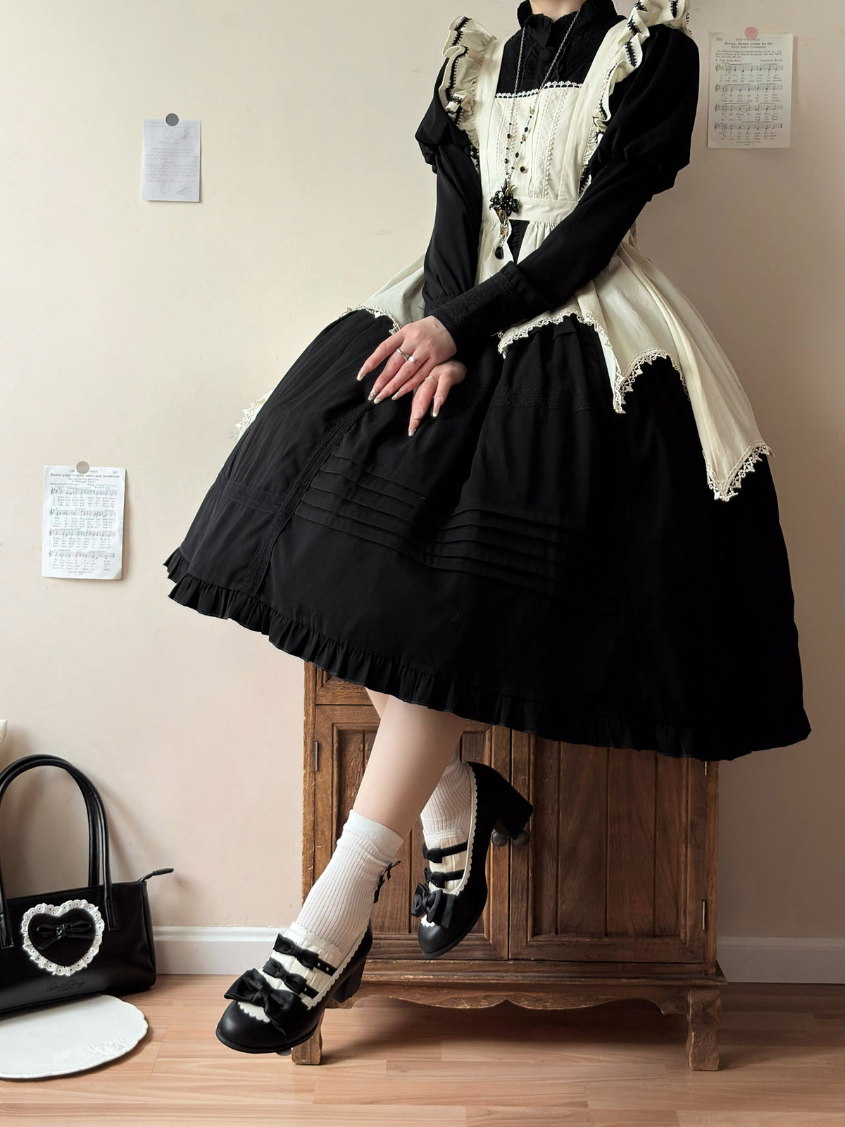 Nocturne of Castle Satin Elegant Classic‑Lolita High‑Heeled Shoes