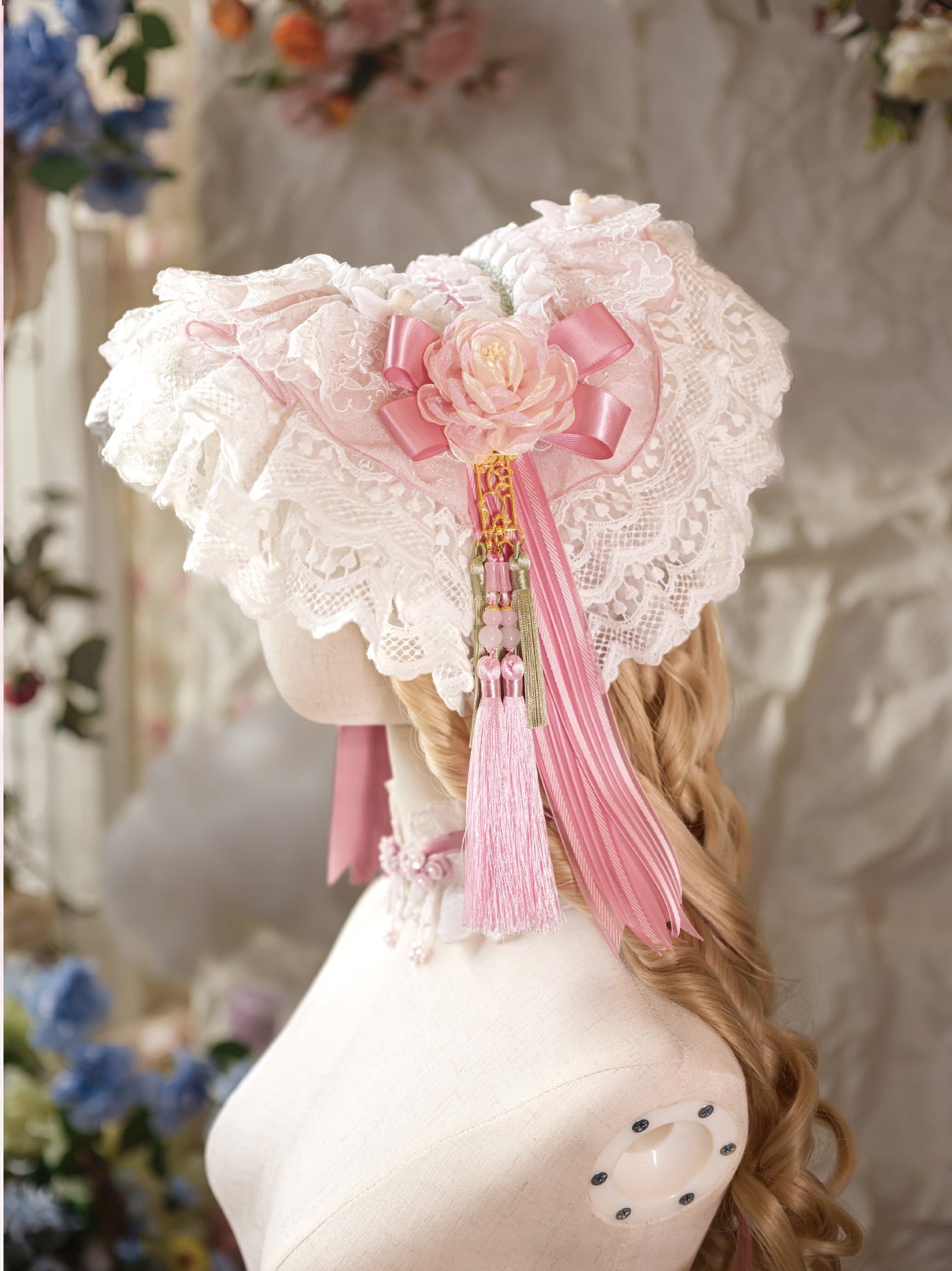 Hibiscus Huadan Pink Wa Lolita Short JSK Dress