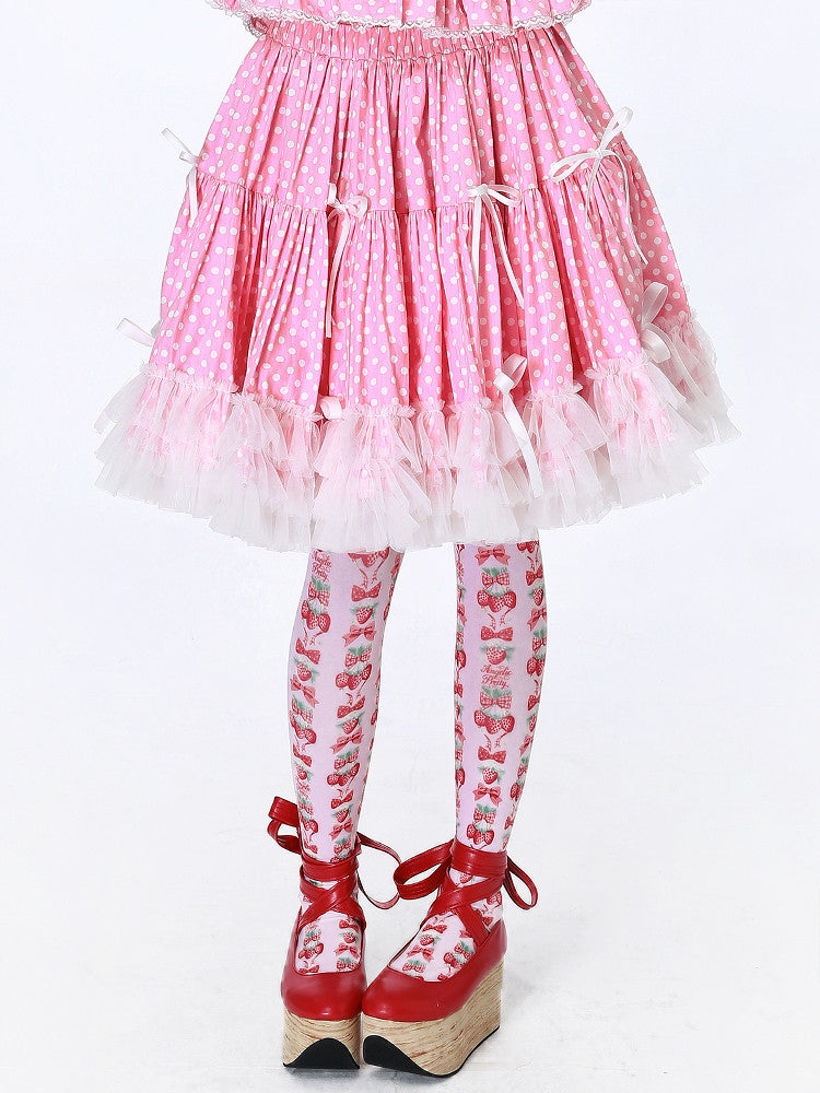 Candy Cottage Showa Retro Pink Polka Dot Set