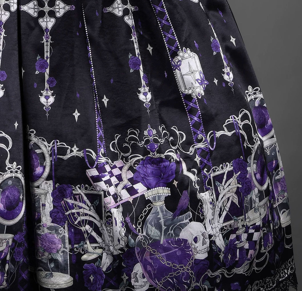 Blood Laboratory Purple Skull Potion Print Gothic Lolita Long JSK