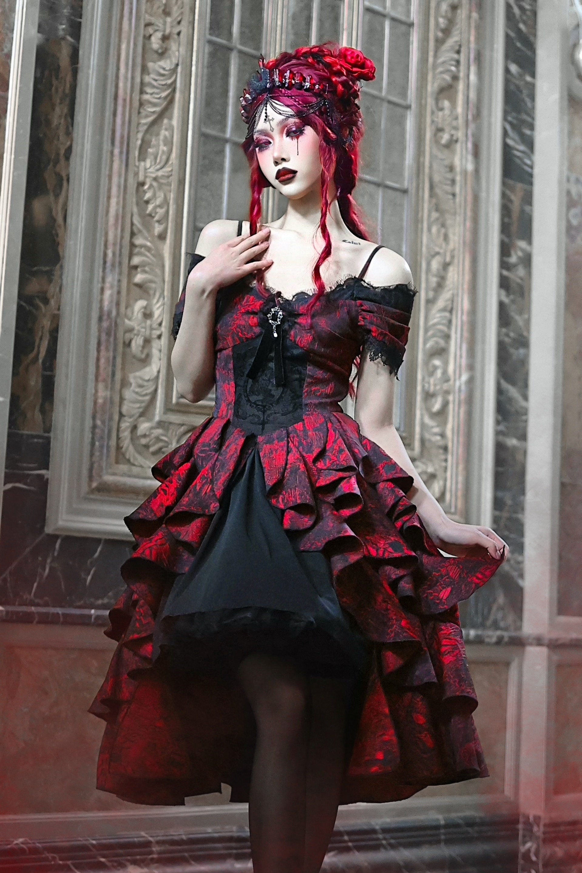 Nether Feast Gothic Wavy Dress