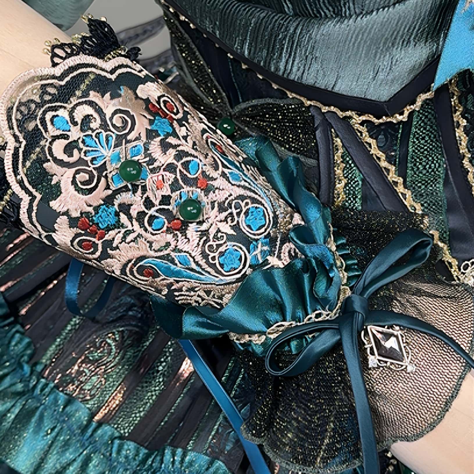 Candle Dragon Spirit Lolita Fantasy Green JSK Dress Set