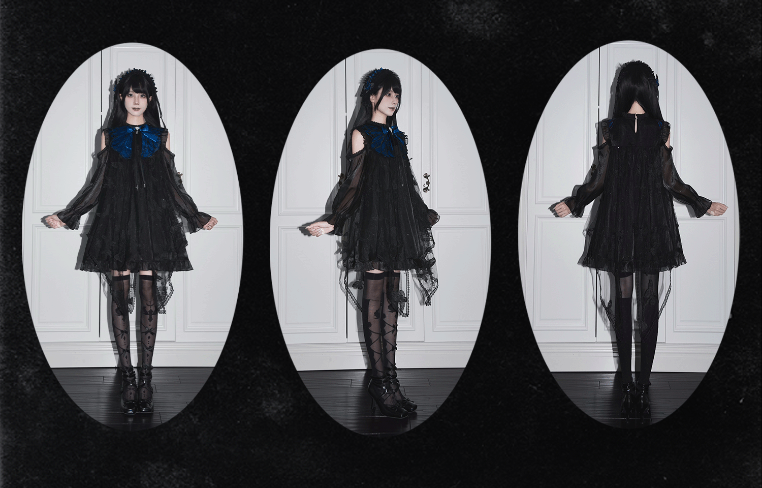 Blue Morpho Butterfly Dark Gothic Original Lolita OP Dress