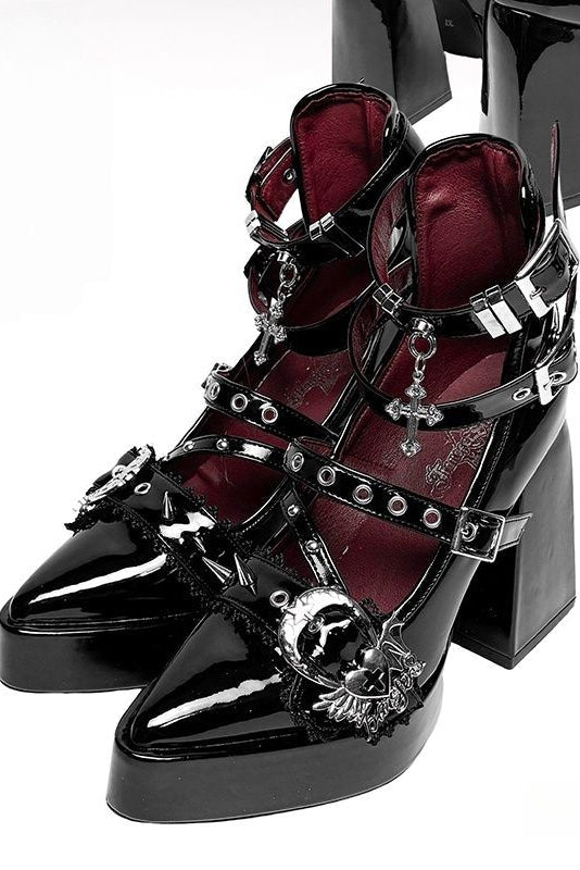 Lunar Prayer Gothic Block Heels