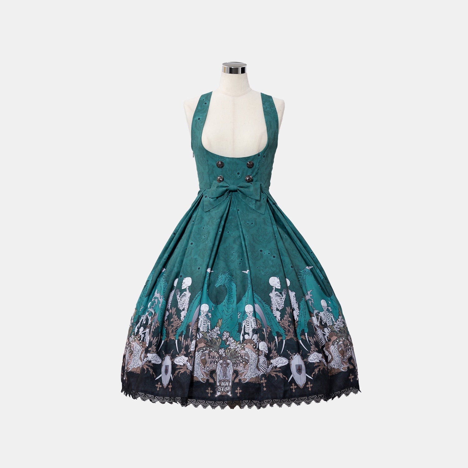 Dragon Bone Lily Lolita Gothic Green JSK Dress