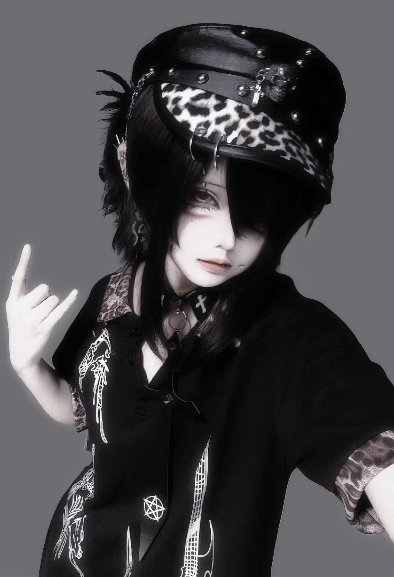 Y2K Goth Rivet Flat Top Cap LE6007