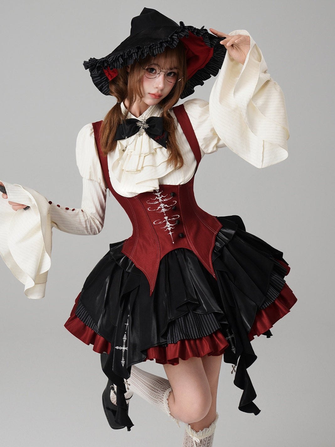 Upside-Down Curse Gothic Lolita Red Dress Set