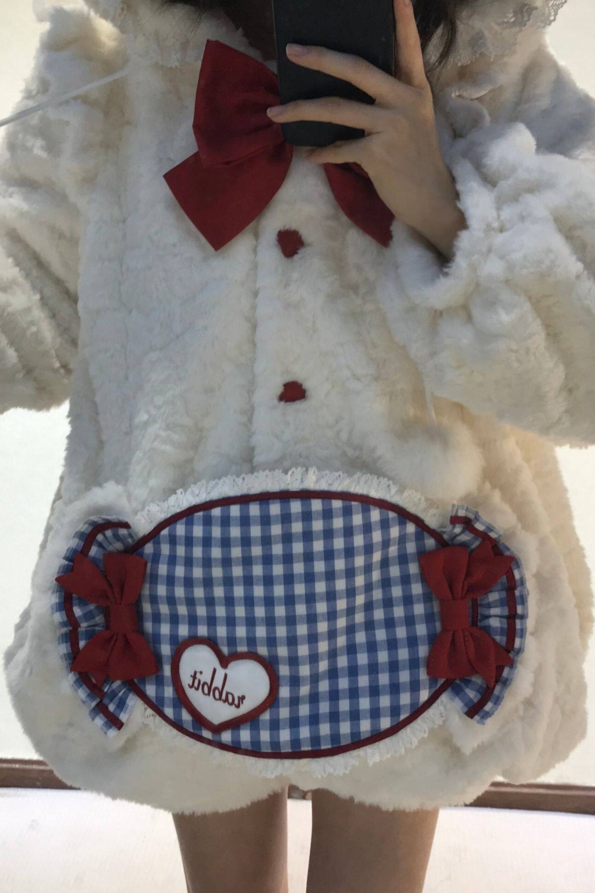 Cute Furry Big Bunny Ear Coat