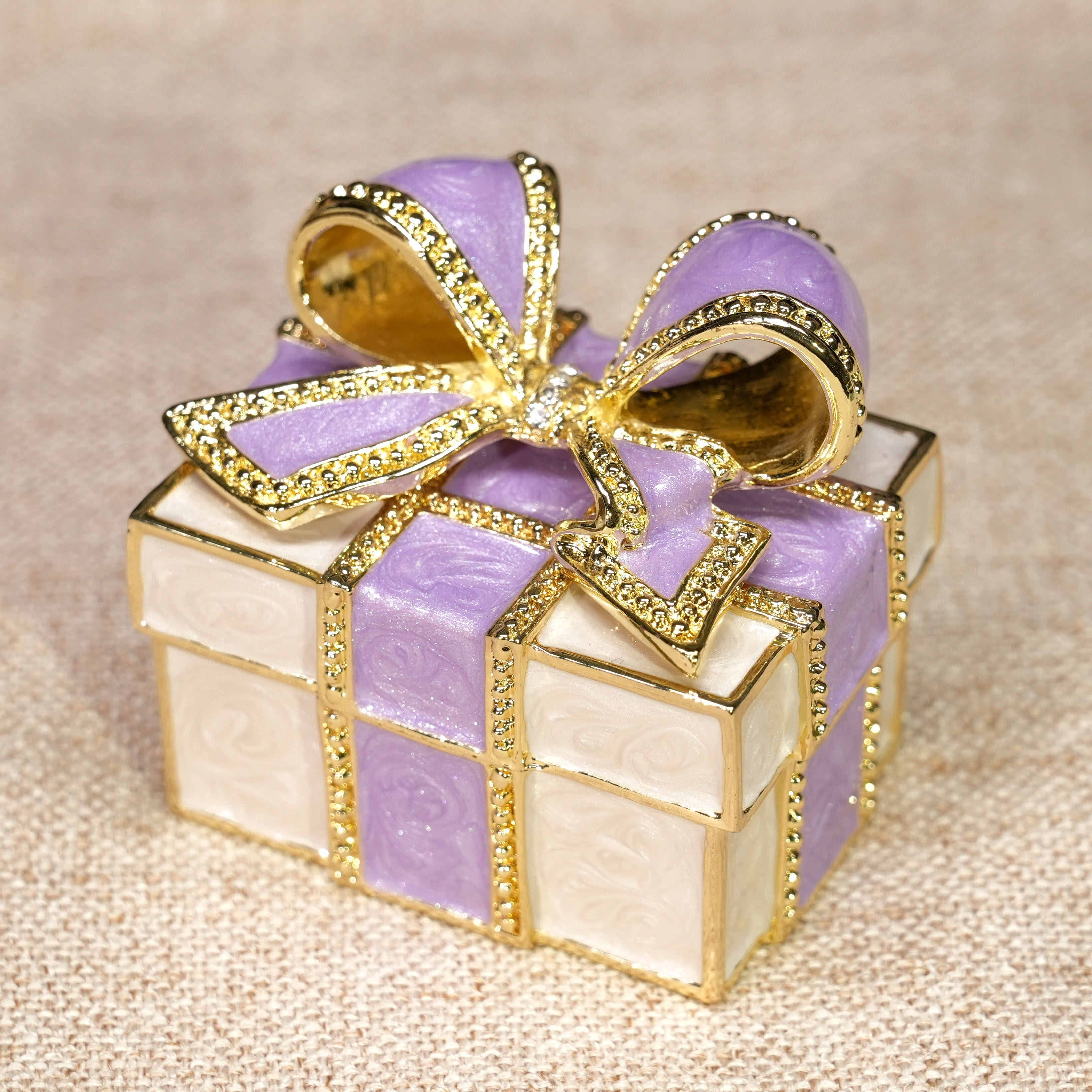 Gift Box-Shaped Enamel Jewelry Box Lolita Decor Gift Large