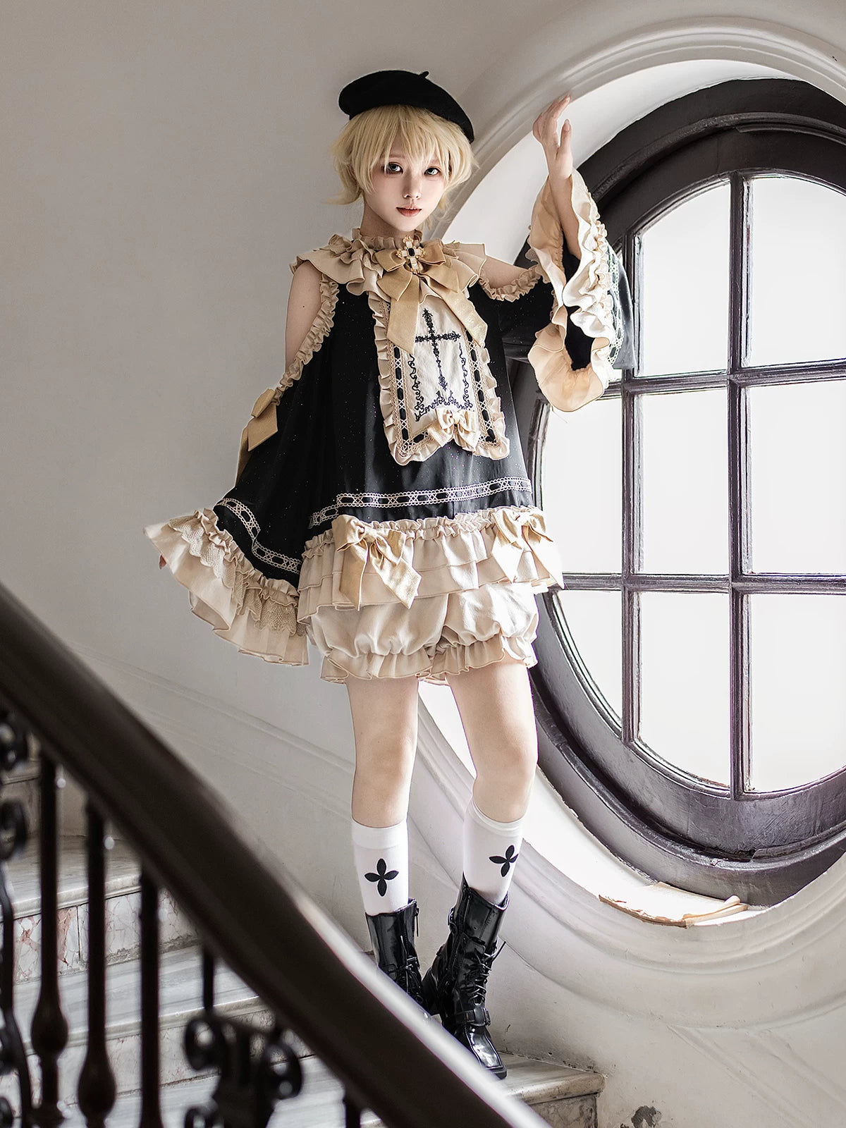 Cross Saint Lolita Dark Academia Gothic Ouji Prince Outfit Set