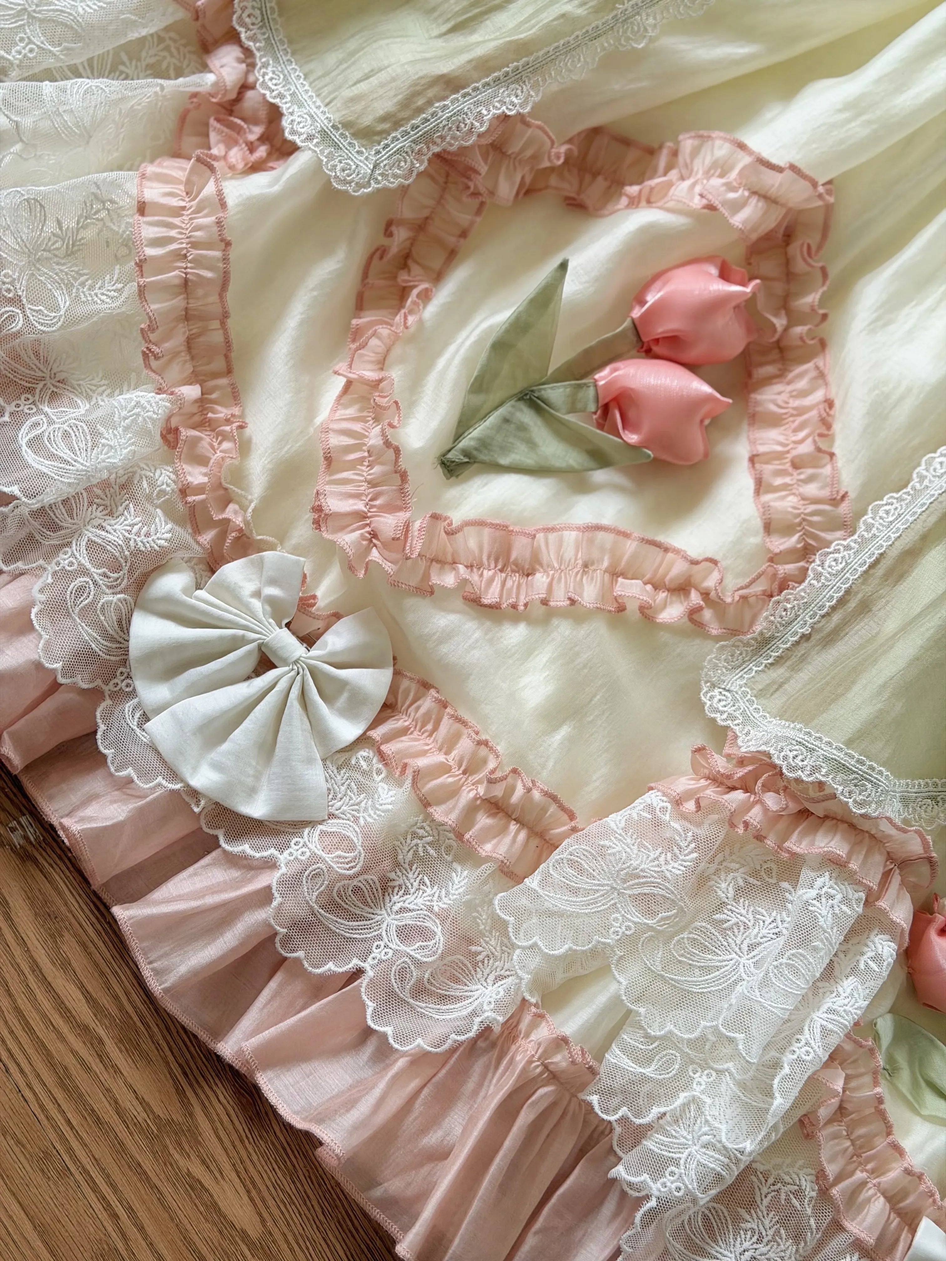 Tulip Letter Mint Green Short Sleeve Classic Lolita OP Dress