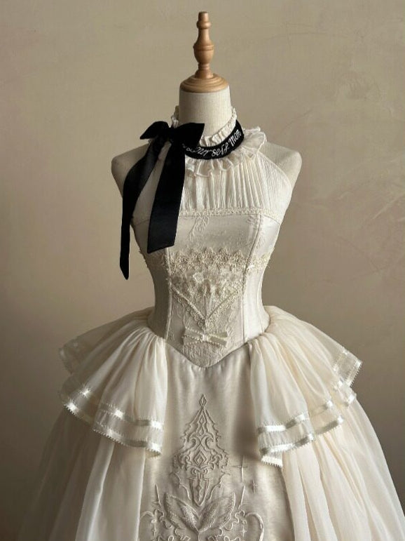 Free Letter Lolita Classic Embroidered Long Dress