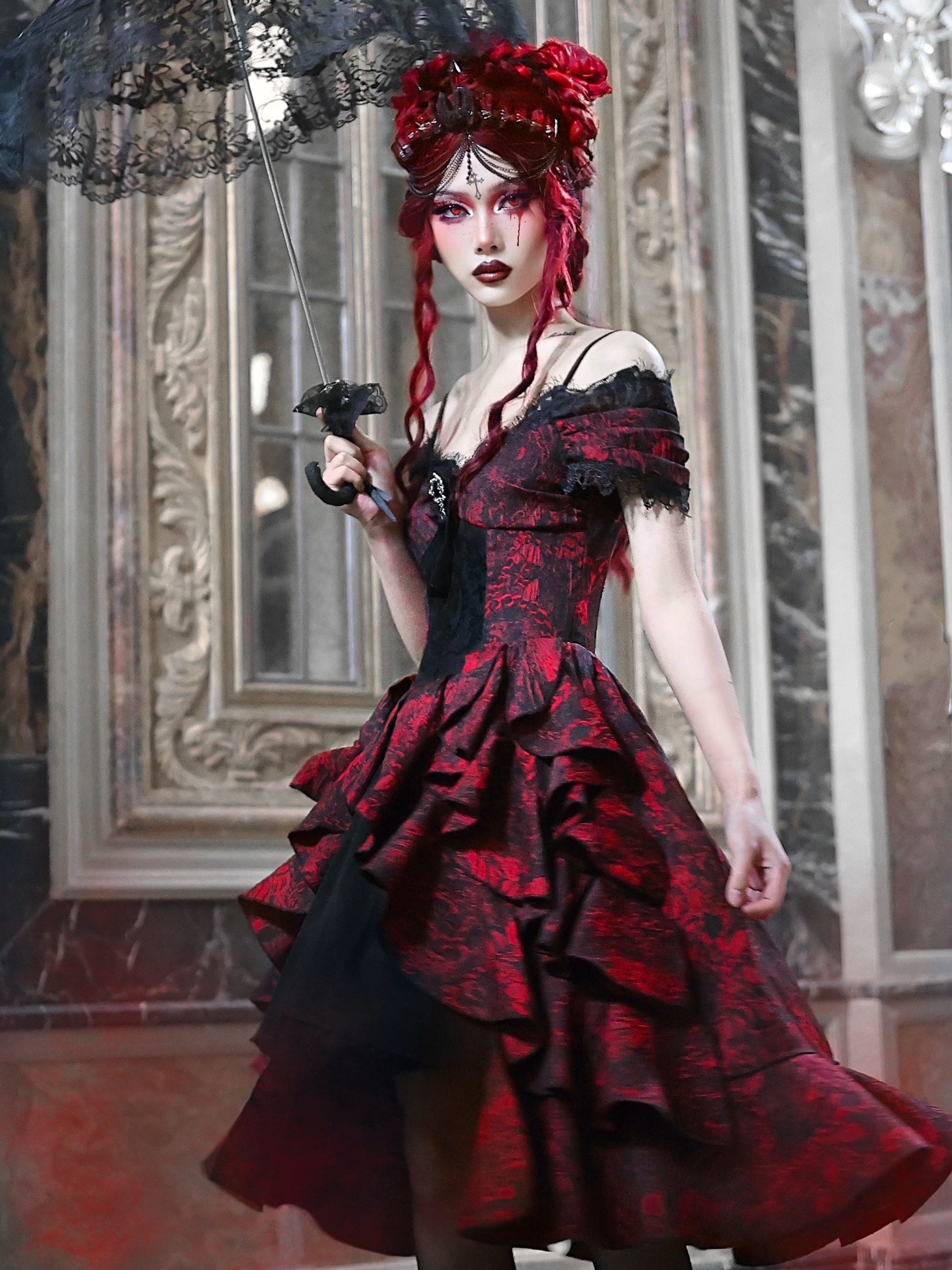 Nether Feast Gothic Wavy Dress
