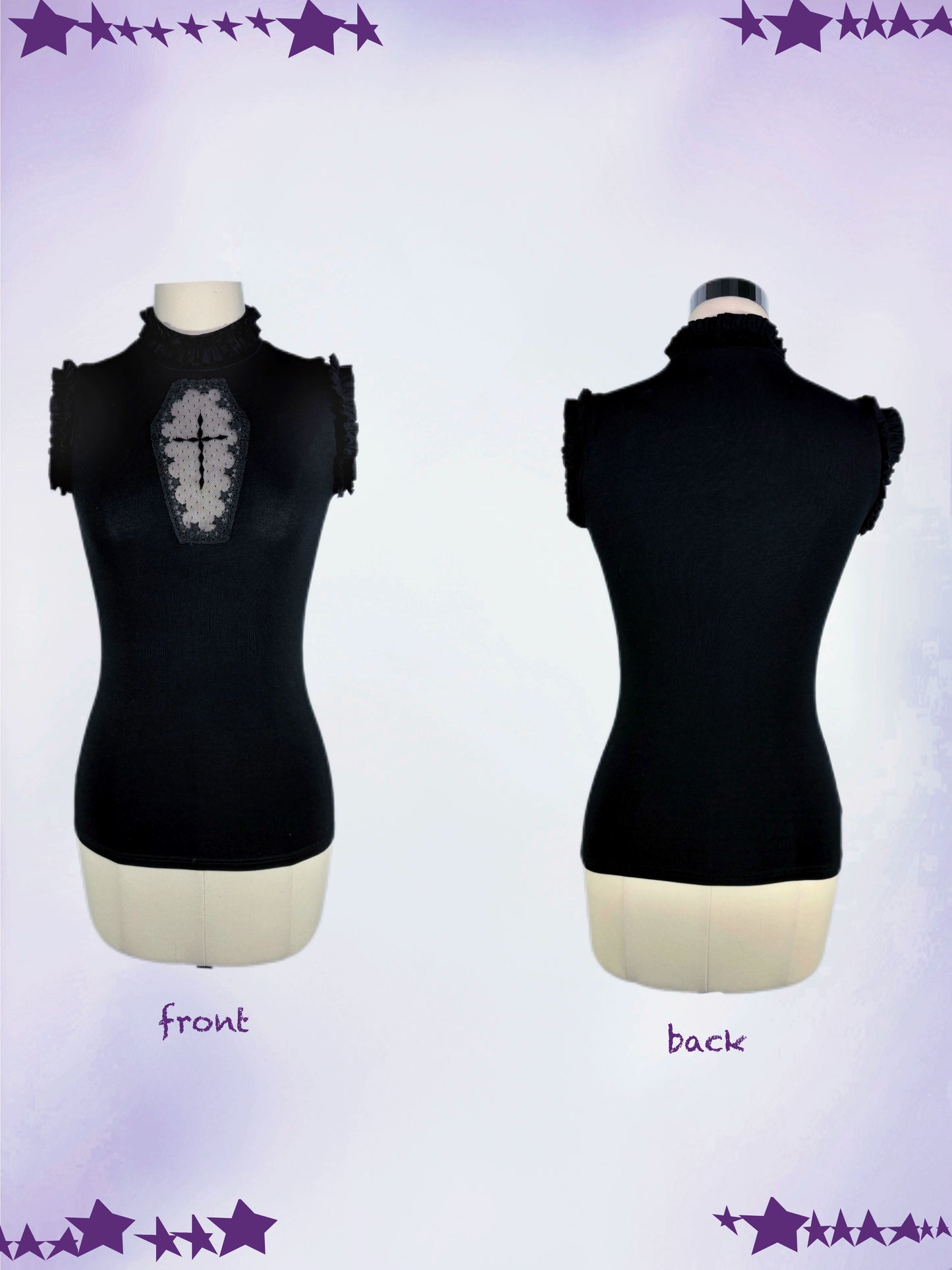 Dark Gothic Cross Top & Tiered Skirt Set LE1034