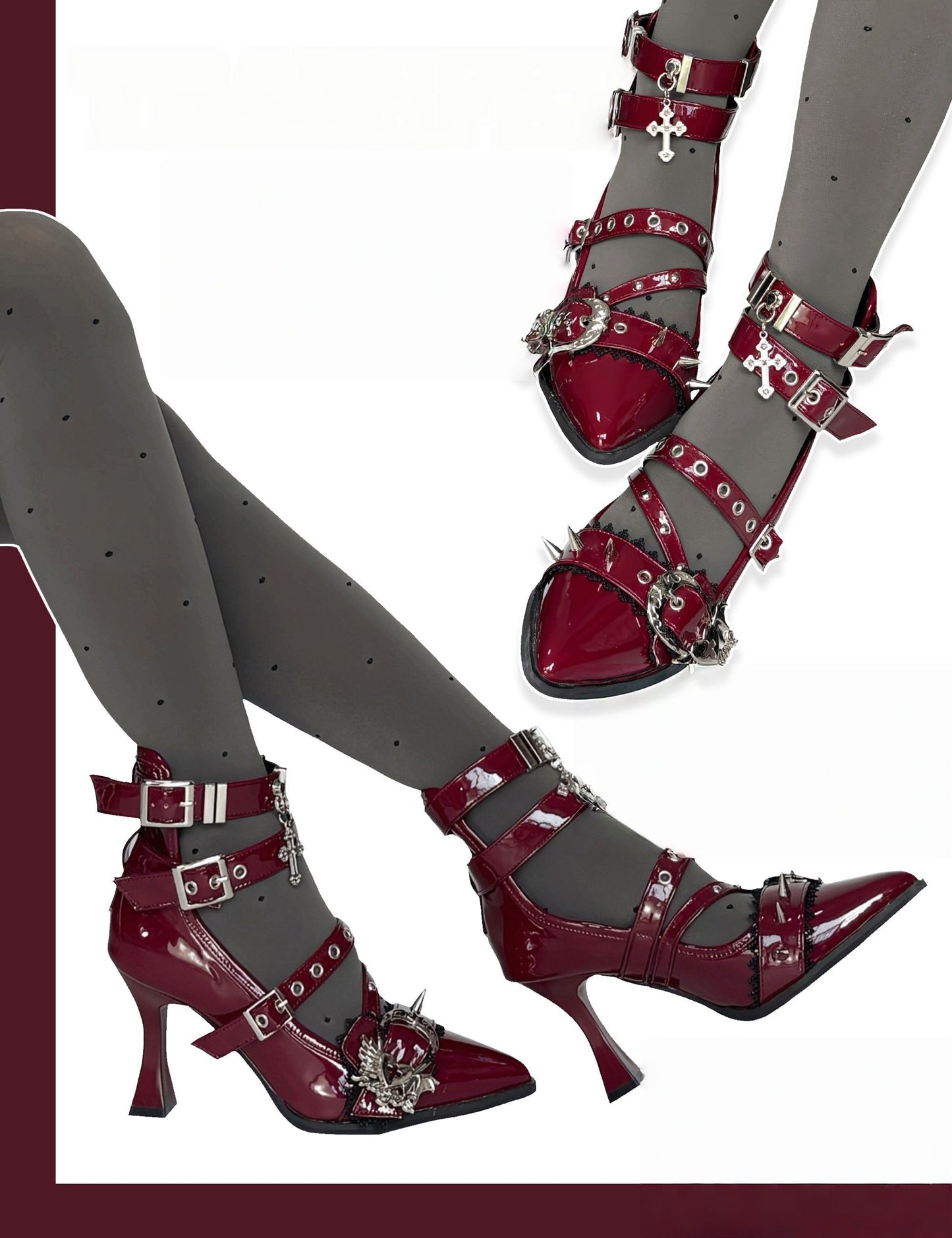 Lolita Gothic strappy Mid heels LE5022
