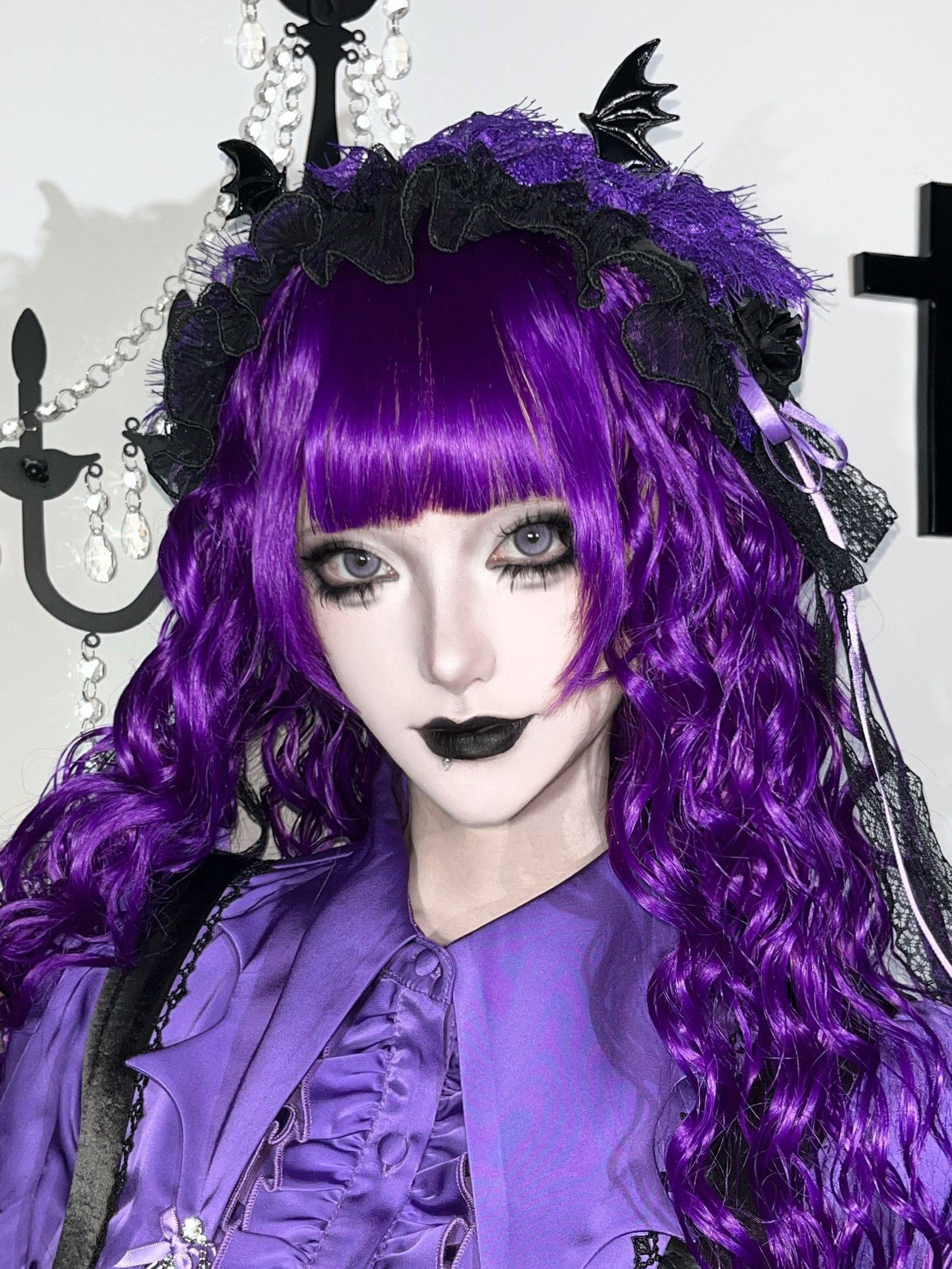 Blood Laboratory Purple Skull Potion Print Gothic Lolita Long JSK